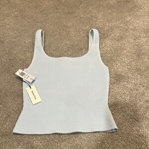 Aritzia light blue  Ribbed Fitted Tank Top